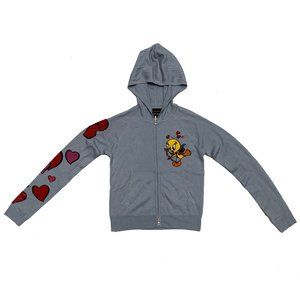 Looney Tunes Tweety & Sylvester Cashmere Zip Hoodie Sky Blue